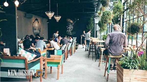 Thiết kế quán cafe cây xanh Gardenista